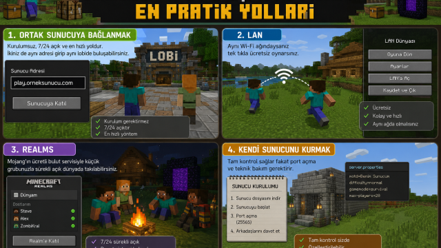Minecraft'ta arkadaşınla oynamanın en pratik yolları: